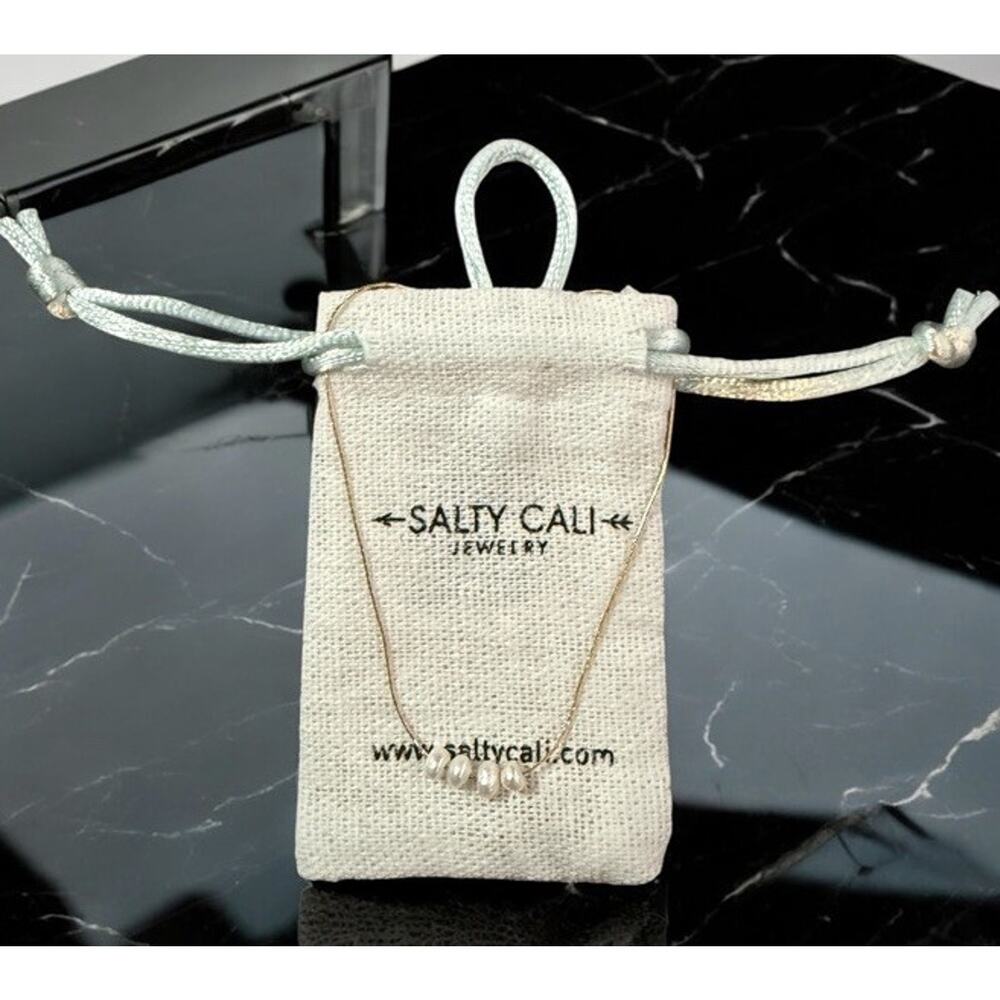 SALTY CALI Ocean's Whisper Necklace 16” + 2” Extender ~ Waterproof /Nickel-free